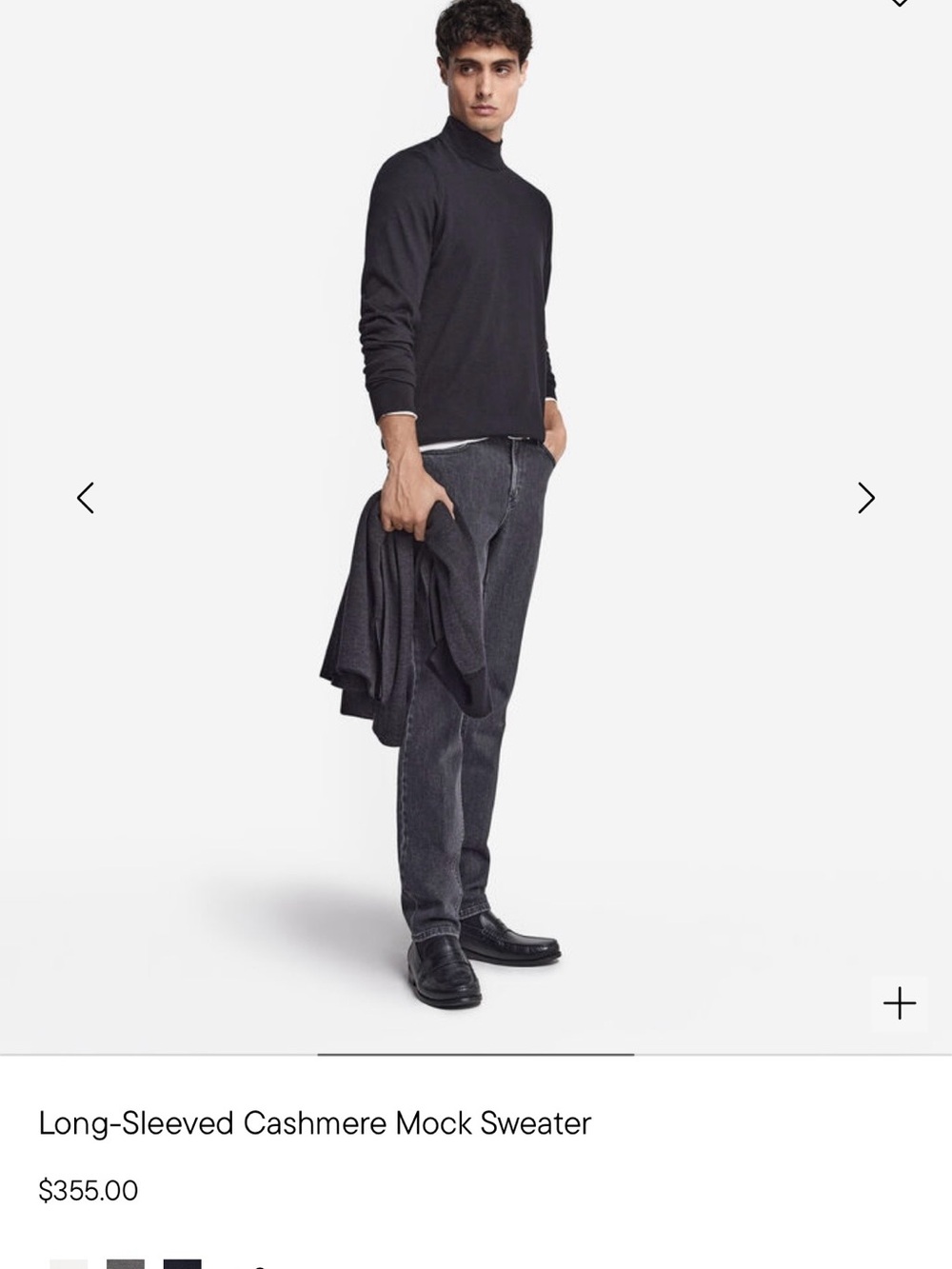 FALCONERI 100% cashmere Black mock neck sweatshirt xxl NEW $395 MSRP